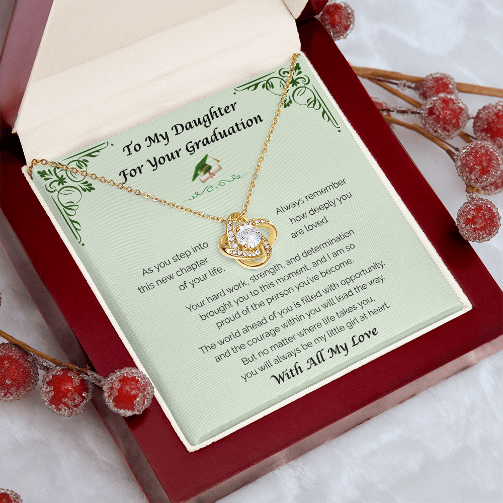 To My Daughter, For Your Graduation — Your Next Chapter Begins, Love Knot Necklace