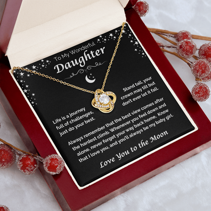 To My Wonderful Daughter — You'll Always Be My Baby Girl, Love Knot Necklace