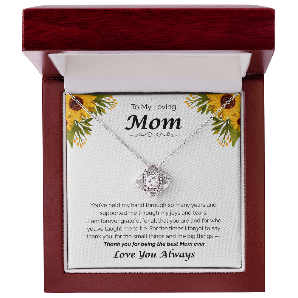 To My Loving Mom — Thank You for Everything, Love Knot Necklace