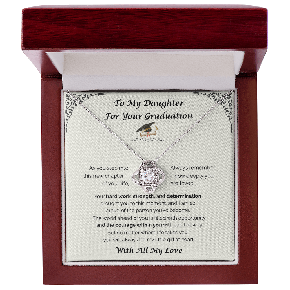 To My Daughter, For Your Graduation — Your Next Chapter Begins, Love Knot Necklace