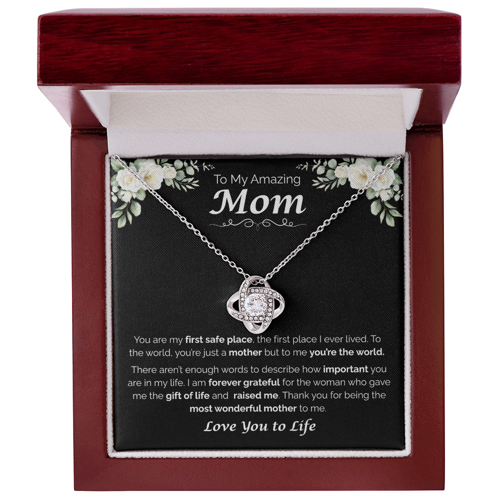 To My Amazing Mom — My First Home, Love Knot Necklace