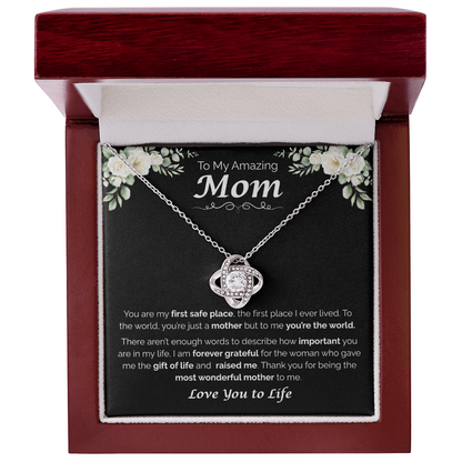 To My Amazing Mom — My First Home, Love Knot Necklace