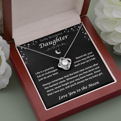 To My Wonderful Daughter — You'll Always Be My Baby Girl, Love Knot Necklace