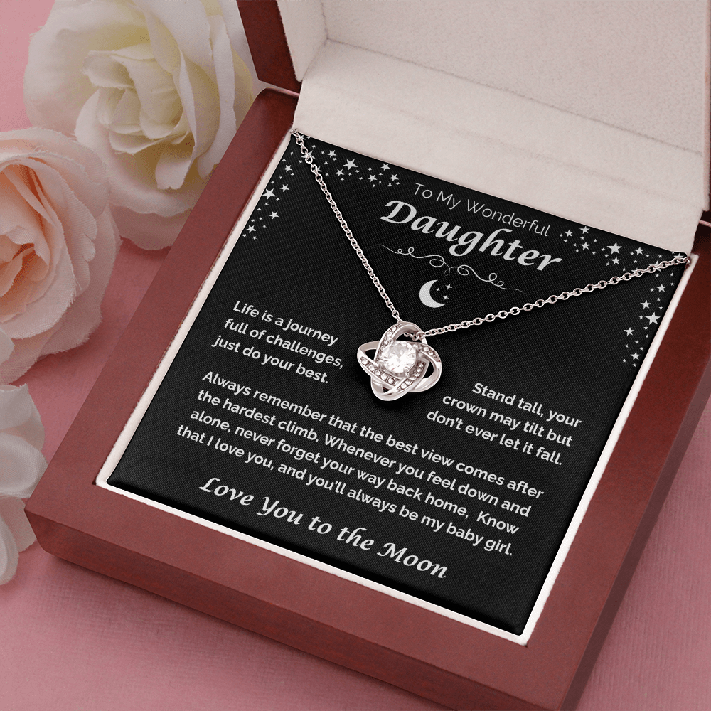 To My Wonderful Daughter — You'll Always Be My Baby Girl, Love Knot Necklace