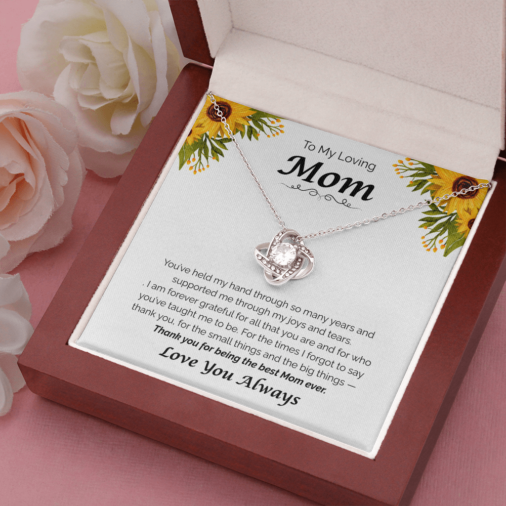 To My Loving Mom — Thank You for Everything, Love Knot Necklace
