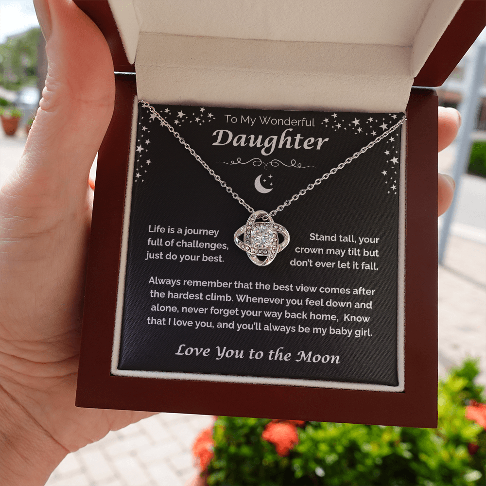 To My Wonderful Daughter — You'll Always Be My Baby Girl, Love Knot Necklace