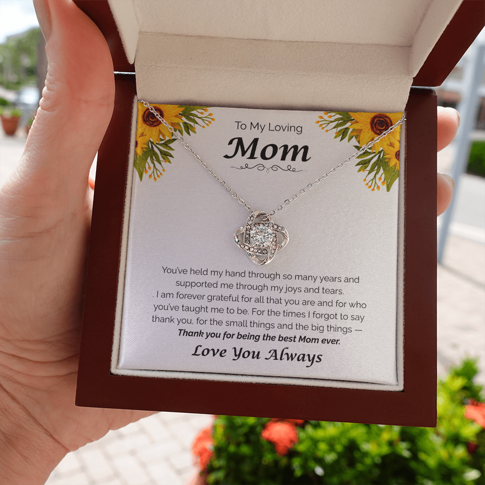 To My Loving Mom — Thank You for Everything, Love Knot Necklace