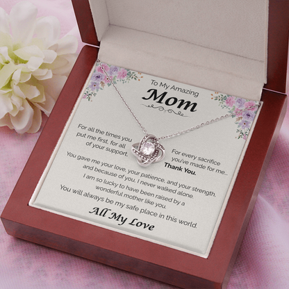 To My Amazing Mom — All the Love You've Given, Love Knot Necklace