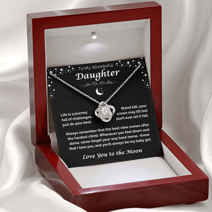 To My Wonderful Daughter — You'll Always Be My Baby Girl, Love Knot Necklace