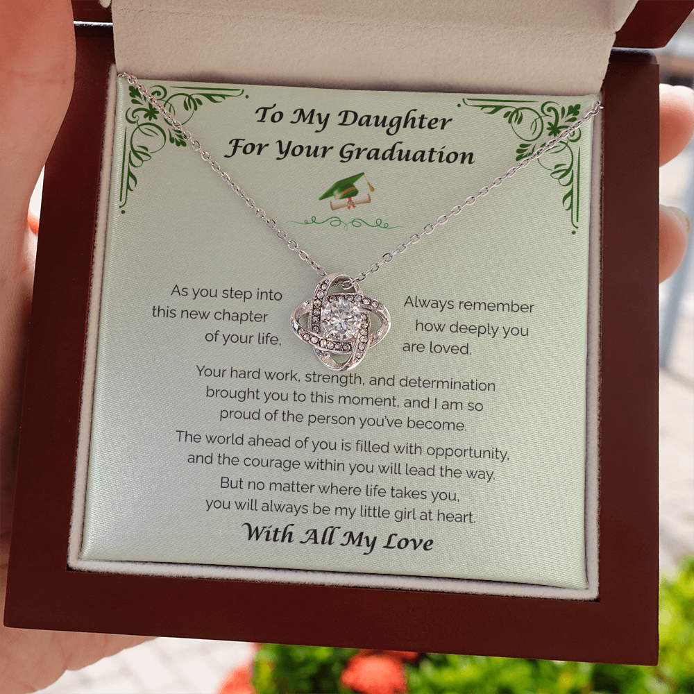 To My Daughter, For Your Graduation — Your Next Chapter Begins, Love Knot Necklace