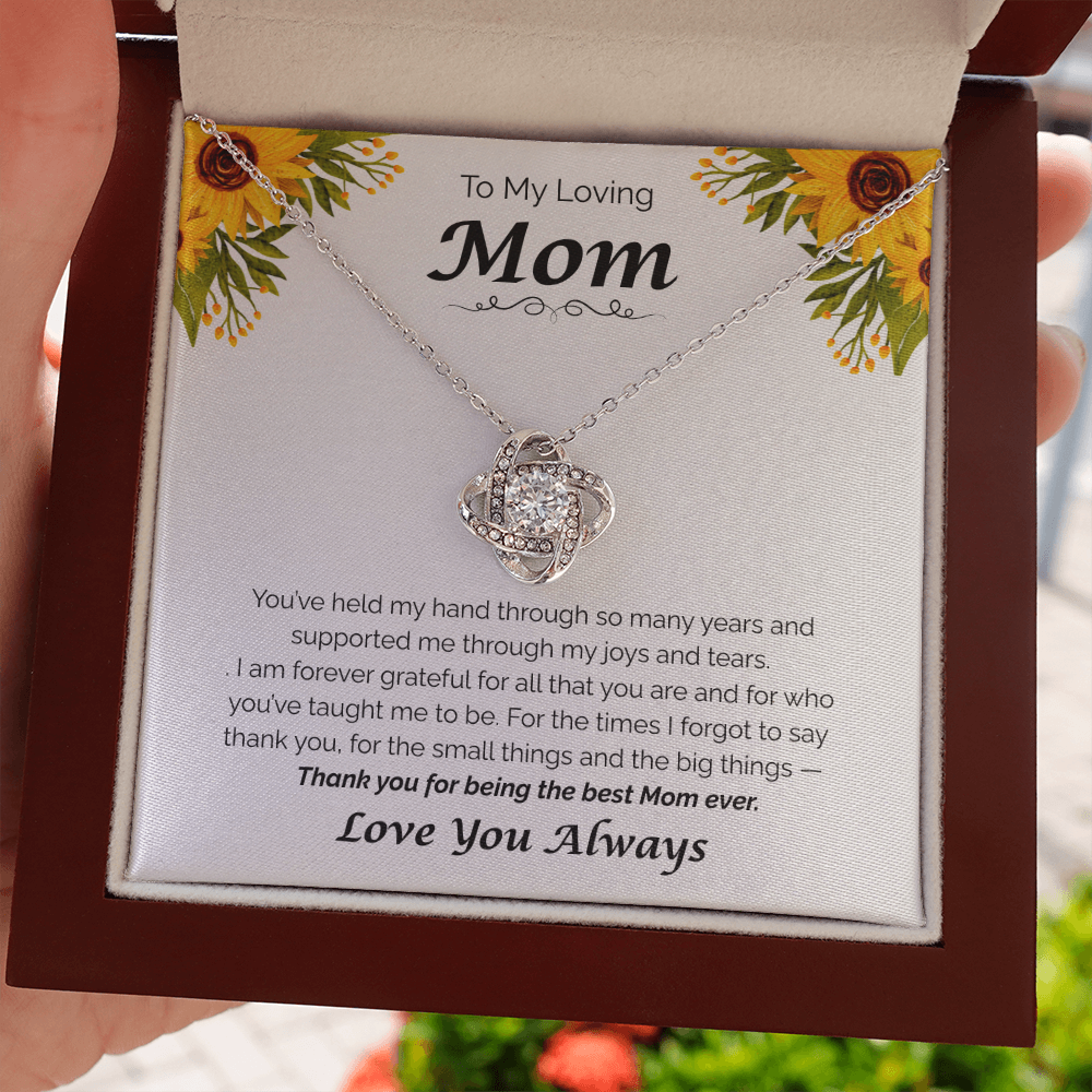 To My Loving Mom — Thank You for Everything, Love Knot Necklace
