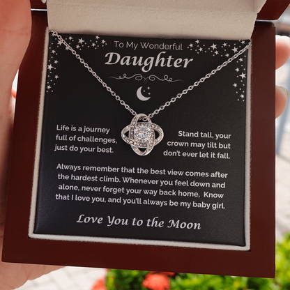 To My Wonderful Daughter — You'll Always Be My Baby Girl, Love Knot Necklace