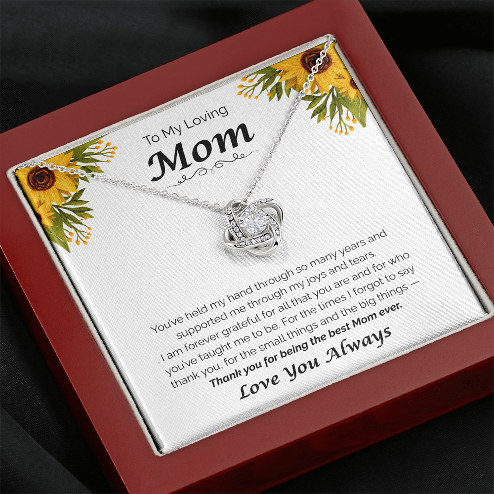 To My Loving Mom — Thank You for Everything, Love Knot Necklace