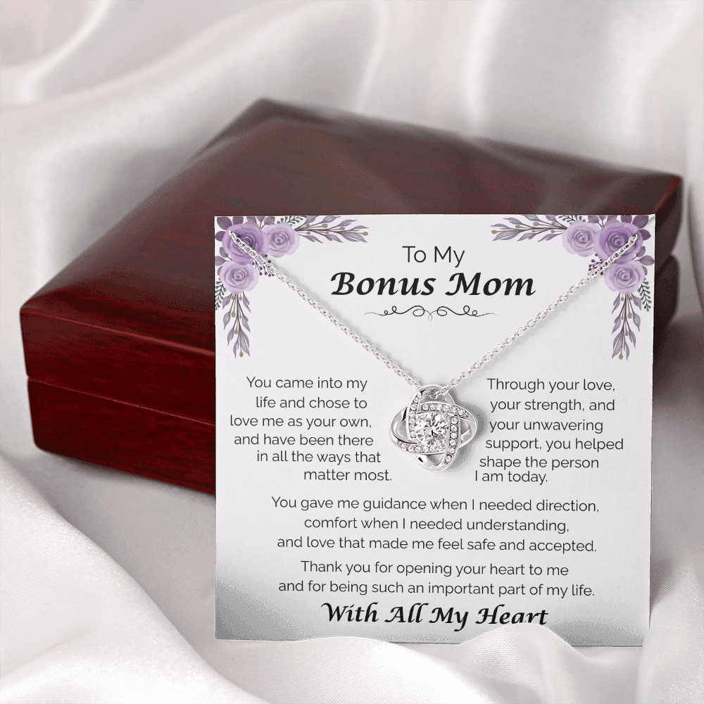 To My Bonus Mom — You Chose to Love Me, Love Knot Necklace