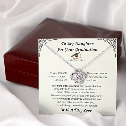 To My Daughter, For Your Graduation — Your Next Chapter Begins, Love Knot Necklace