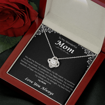 To My Wonderful Mom — My Heart, My Home, Love Knot Necklace