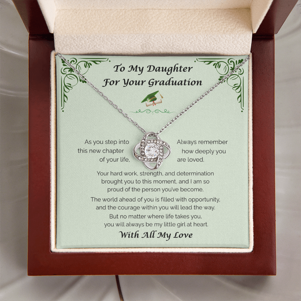 To My Daughter, For Your Graduation — Your Next Chapter Begins, Love Knot Necklace