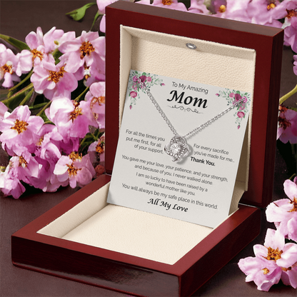 To My Amazing Mom — All the Love You've Given, Love Knot Necklace