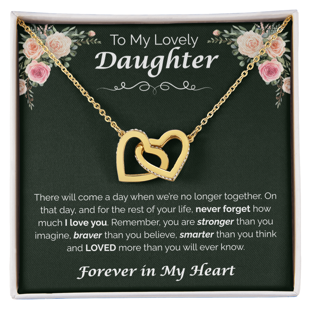 To My Lovely Daughter — My Love for You, Interlocking Hearts Necklace