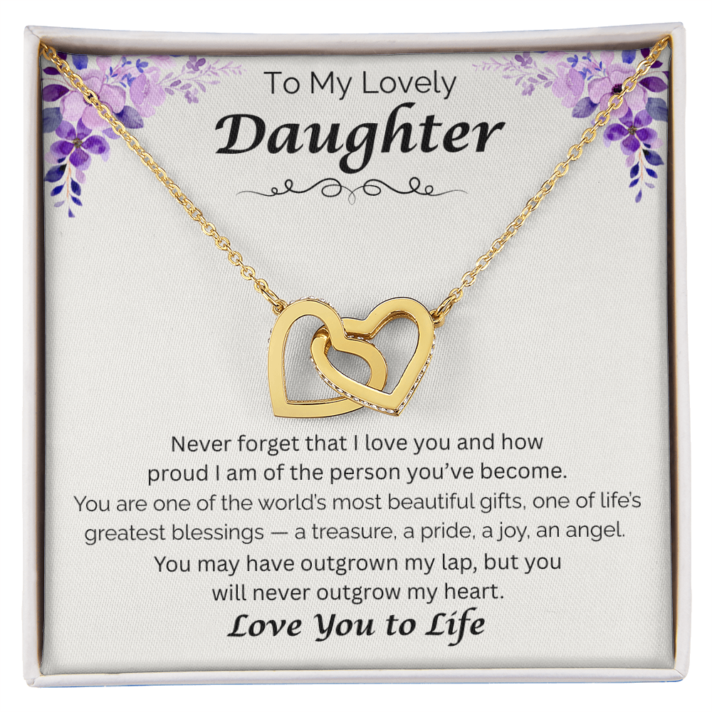 To My Lovely Daughter  — My Greatest Blessing, Interlocking Love Necklace