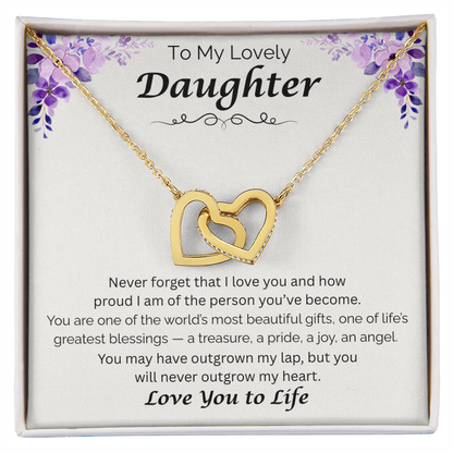 To My Lovely Daughter  — My Greatest Blessing, Interlocking Love Necklace