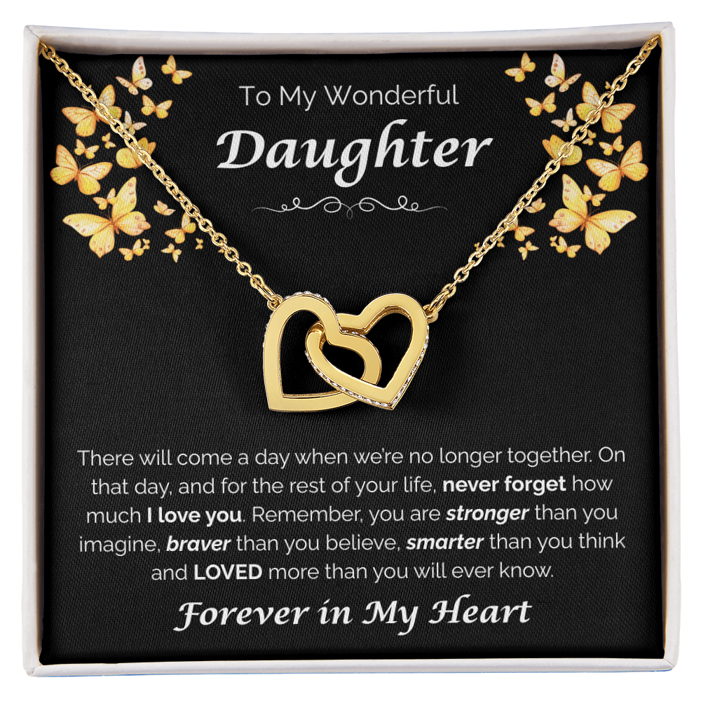 To My Wonderful Daughter — The Love I Have for You, Interlocking Hearts Necklace