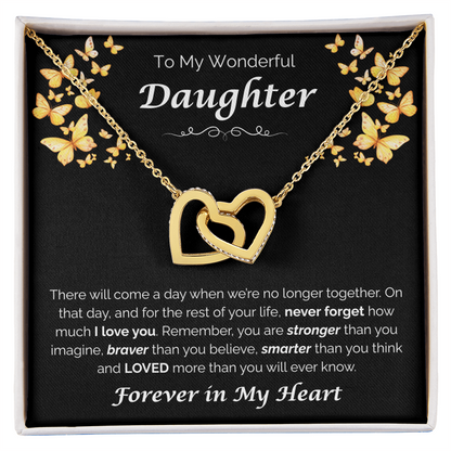 To My Wonderful Daughter — The Love I Have for You, Interlocking Hearts Necklace