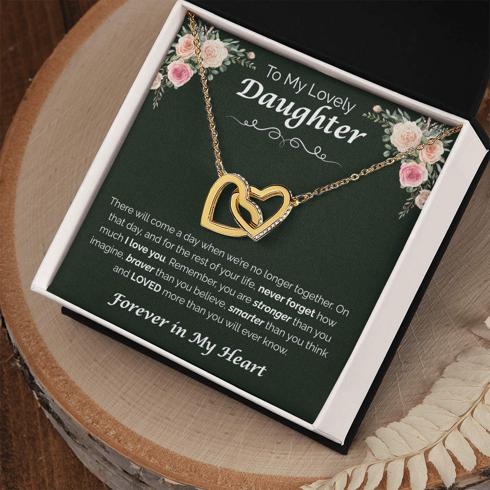 To My Lovely Daughter — My Love for You, Interlocking Hearts Necklace