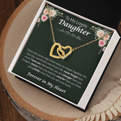 To My Lovely Daughter — My Love for You, Interlocking Hearts Necklace