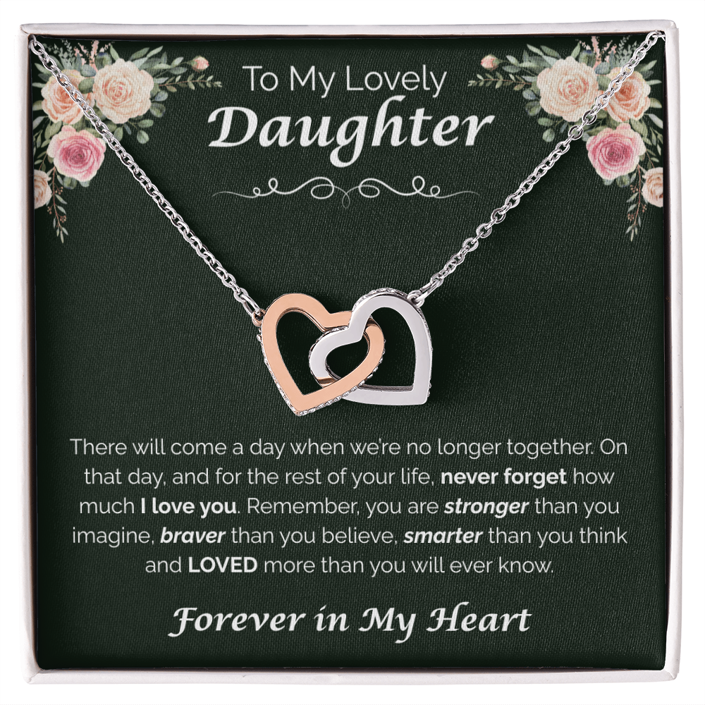 To My Lovely Daughter — My Love for You, Interlocking Hearts Necklace