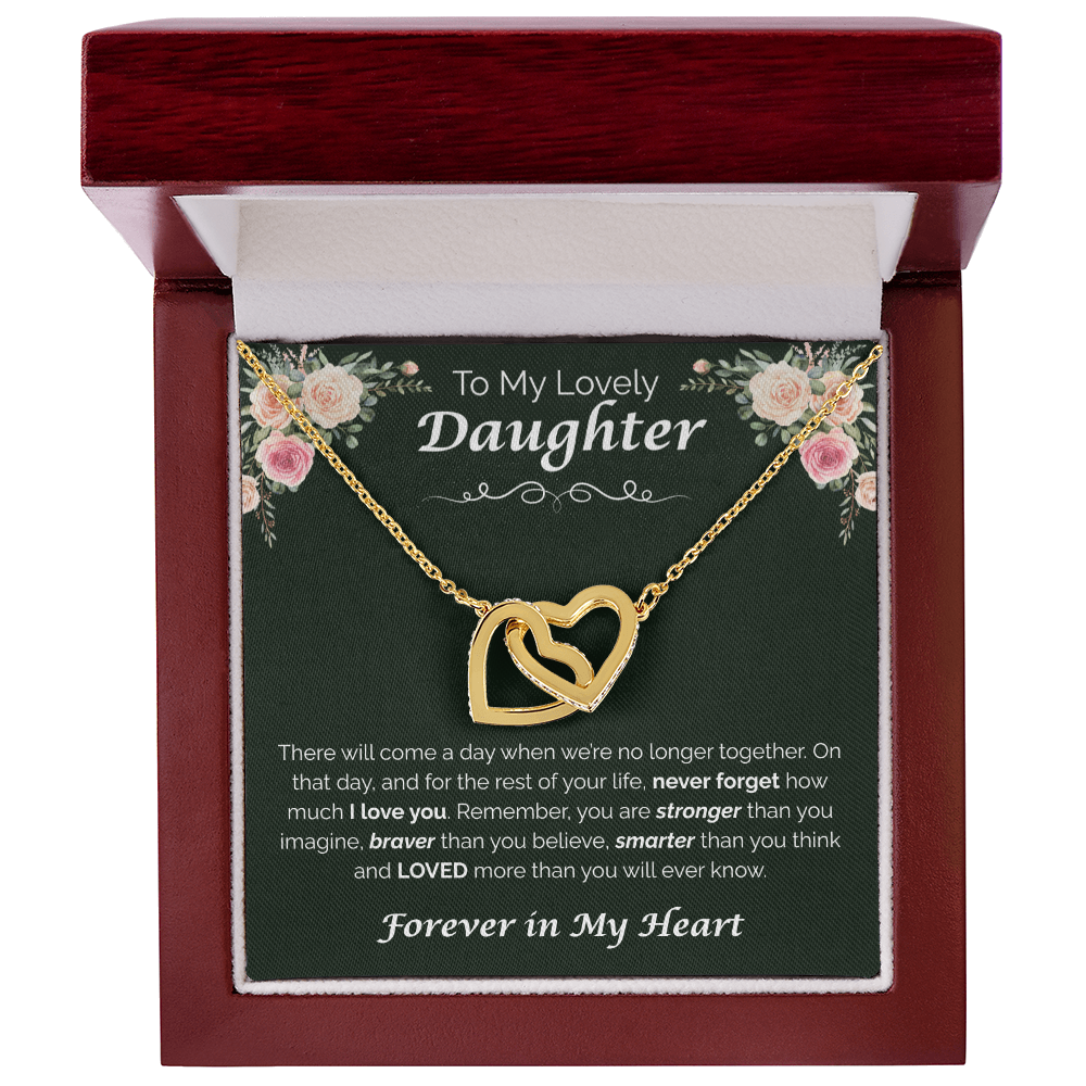 To My Lovely Daughter — My Love for You, Interlocking Hearts Necklace
