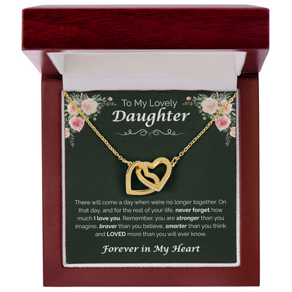 To My Lovely Daughter — My Love for You, Interlocking Hearts Necklace