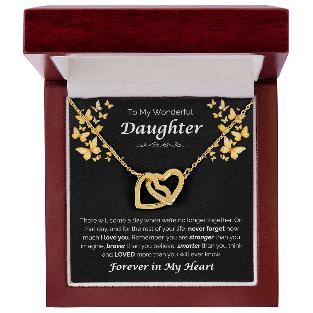 To My Wonderful Daughter — The Love I Have for You, Interlocking Hearts Necklace