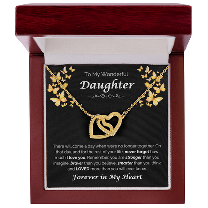 To My Wonderful Daughter — The Love I Have for You, Interlocking Hearts Necklace