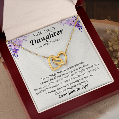 To My Lovely Daughter  — My Greatest Blessing, Interlocking Love Necklace