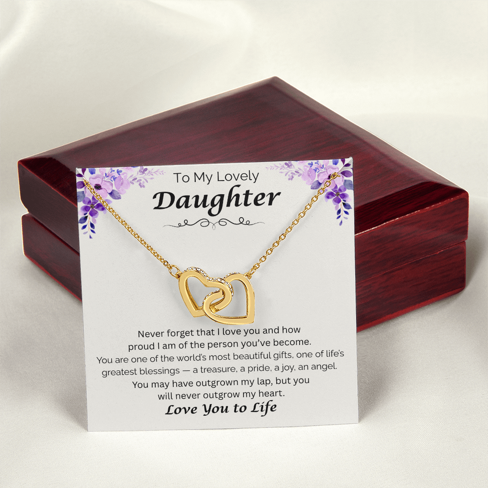 To My Lovely Daughter  — My Greatest Blessing, Interlocking Love Necklace