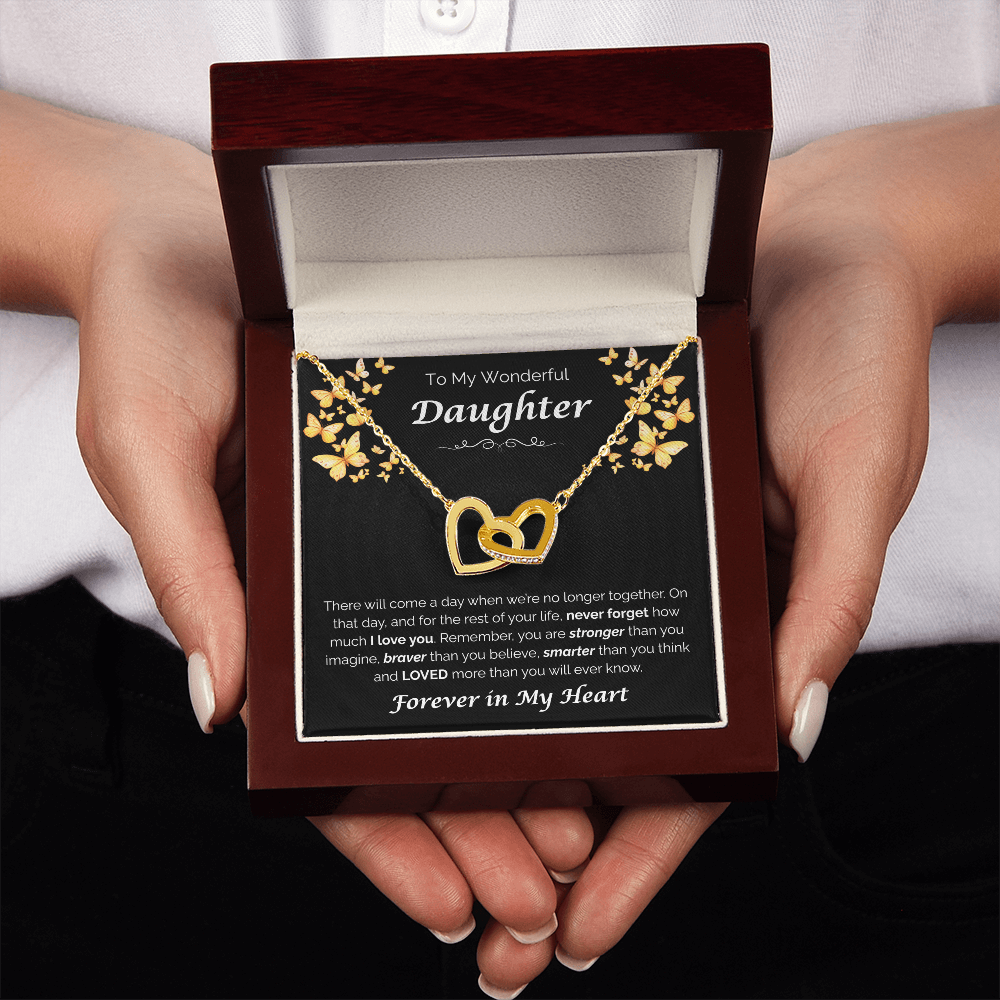 To My Wonderful Daughter — The Love I Have for You, Interlocking Hearts Necklace