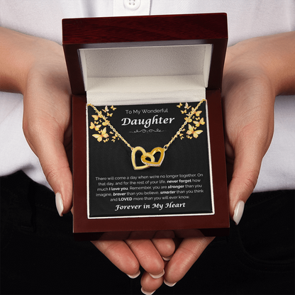 To My Wonderful Daughter — The Love I Have for You, Interlocking Hearts Necklace