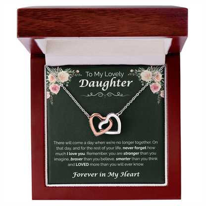 To My Lovely Daughter — My Love for You, Interlocking Hearts Necklace
