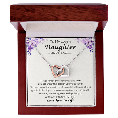 To My Lovely Daughter  — My Greatest Blessing, Interlocking Love Necklace