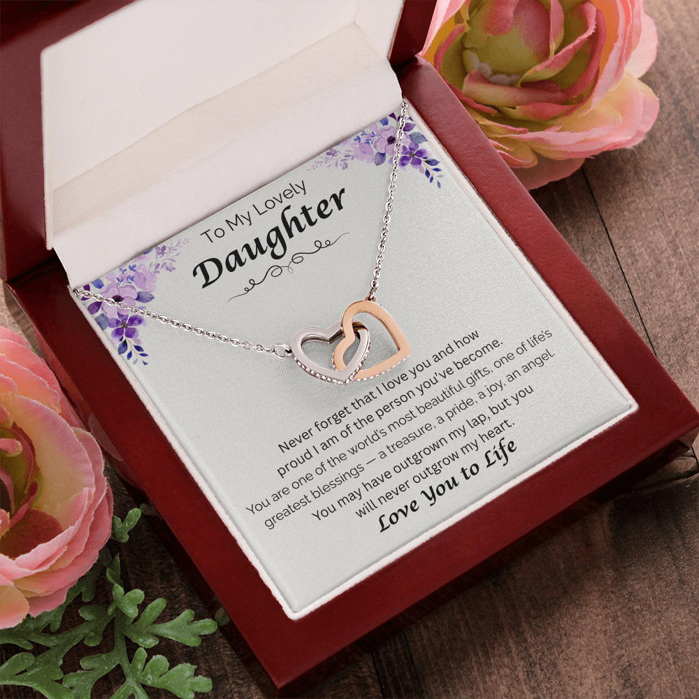 To My Lovely Daughter  — My Greatest Blessing, Interlocking Love Necklace