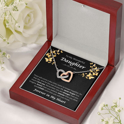 To My Wonderful Daughter — The Love I Have for You, Interlocking Hearts Necklace