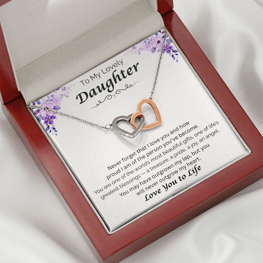 To My Lovely Daughter  — My Greatest Blessing, Interlocking Love Necklace