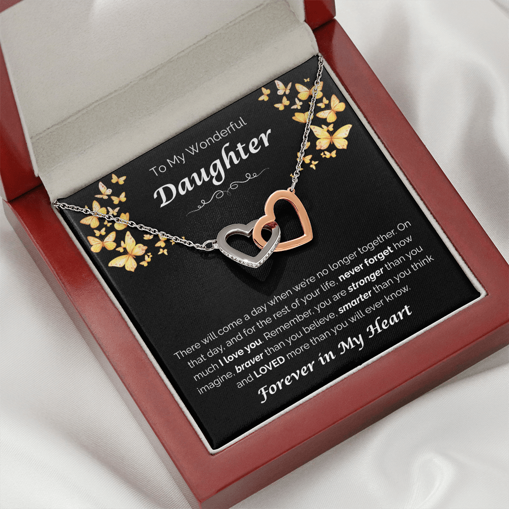 To My Wonderful Daughter — The Love I Have for You, Interlocking Hearts Necklace