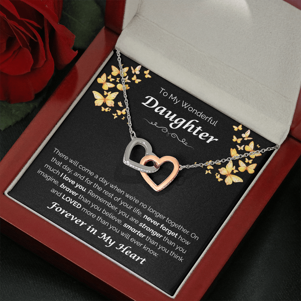 To My Wonderful Daughter — The Love I Have for You, Interlocking Hearts Necklace