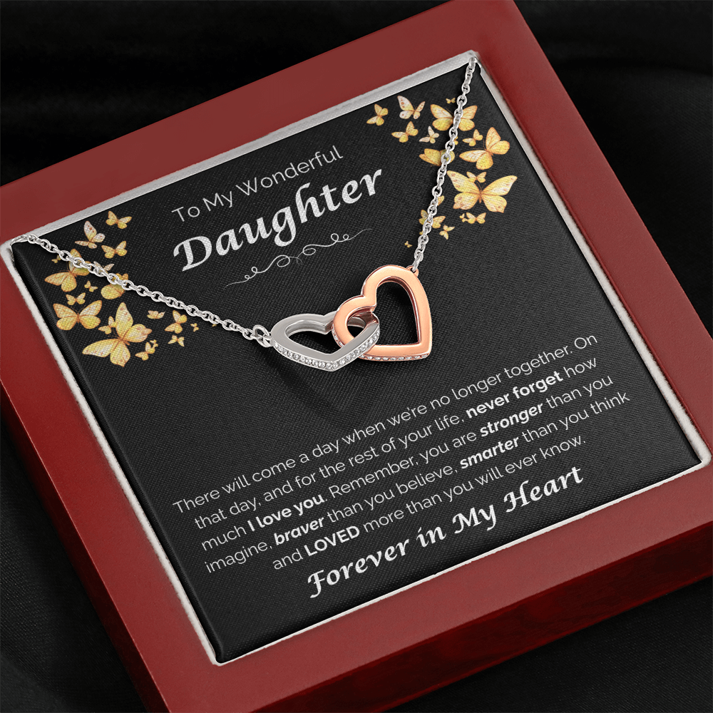 To My Wonderful Daughter — The Love I Have for You, Interlocking Hearts Necklace