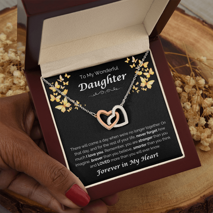 To My Wonderful Daughter — The Love I Have for You, Interlocking Hearts Necklace