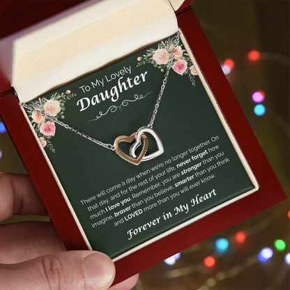 To My Lovely Daughter — My Love for You, Interlocking Hearts Necklace