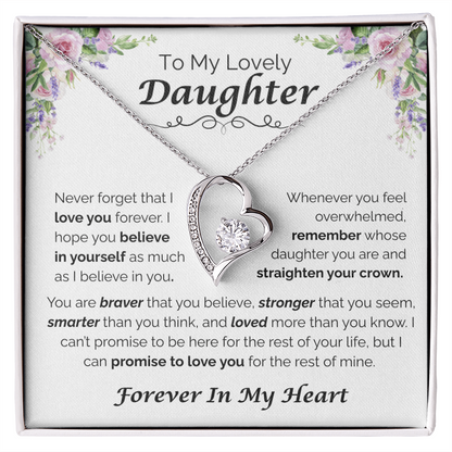 To My Lovely Daughter — Never Forget You Are Loved,  Forever Love Necklace