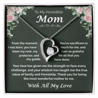 To My Incredible Mom — The Heart That Raised Me, Forever Love Necklace